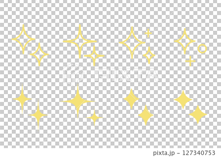 A collection of sparkling parts that create a sparkling and shining effect 127340753