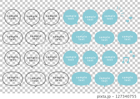 A set of speech bubbles that can be used in manga and social media A set of speech bubbles that can be used in manga and social media 127340755