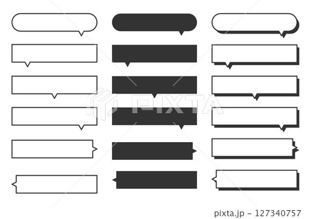 長方形のシンプルな吹き出し素材セット 127340757