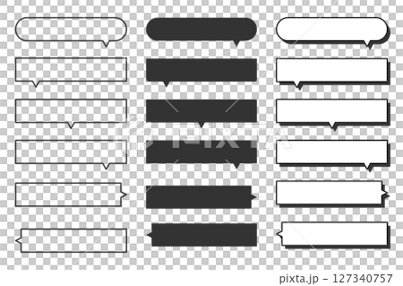 長方形のシンプルな吹き出し素材セット 127340757
