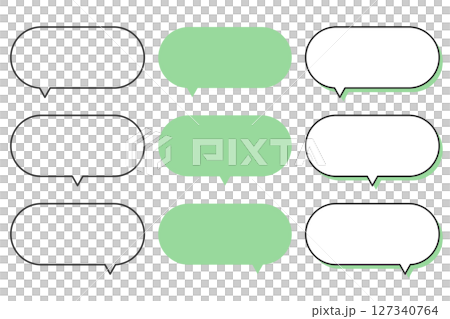 Simple rounded corner speech bubble material set 127340764