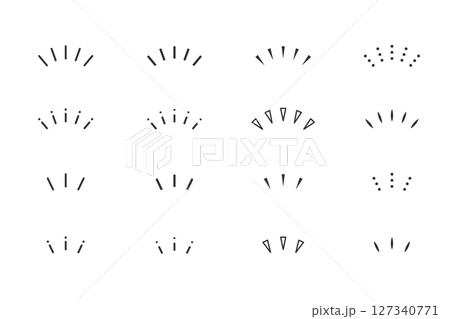 強調や注目を演出する放射線パーツ素材 強調や注目を演出する放射線パーツ素材 127340771