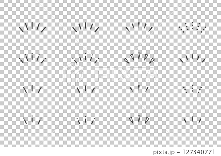 強調や注目を演出する放射線パーツ素材 強調や注目を演出する放射線パーツ素材 127340771