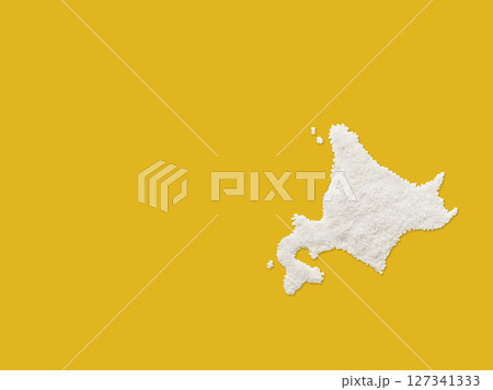 米で作った北海道の地図 127341333
