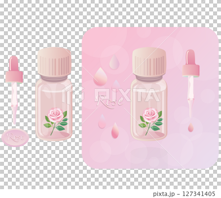 The scent of rose essential oil and the world of aroma 127341405