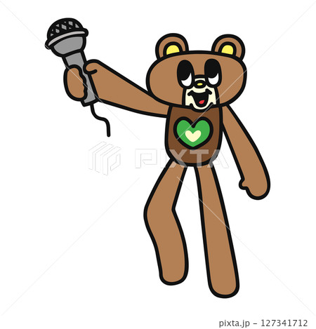 マイクを持ったクマ マイクを持ったクマ 127341712