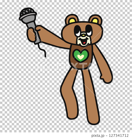 Bear with a microphone Bear with a microphone 127341712