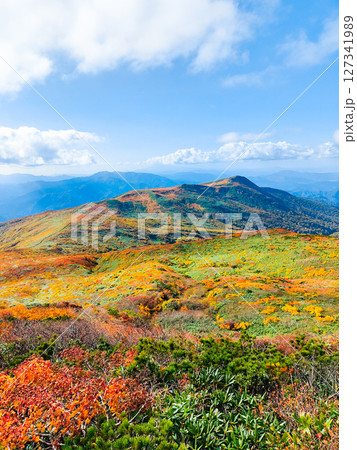 秋の栗駒山登山(栗駒山~秣岳:秣岳方面の眺め) 秋の栗駒山登山(栗駒山~秣岳:秣岳方面の眺め) 127341989