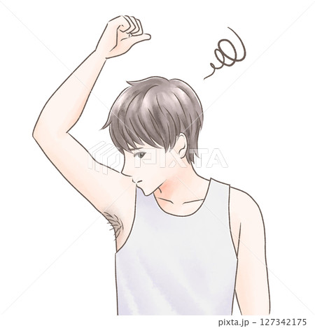 脇毛が気になり悩んでいる男性 127342175