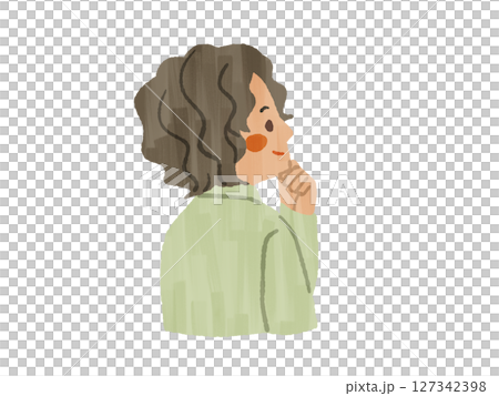 笑顔の男性-ガッシュ 笑顔の男性-ガッシュ 127342398