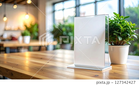 Empty blank billboards in various indoor and outdoor business settings, including offices, airports, and shop windows, with 3D rendered computer display screens and paper frames 127342427