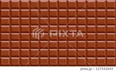 Illustration big chocolate bar with small cubes on transparent background. 127342643