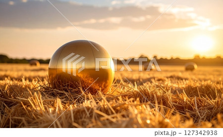 Golden Globe in the Grass at Sunset Golden Globe in the Grass at Sunset 127342938