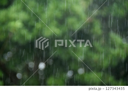 降りしきる激しい雨 127343435