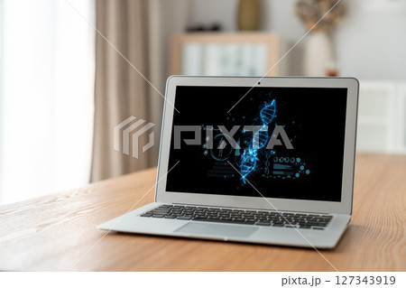 Medical science technology and futuristic healthcare computer software brisk 127343919