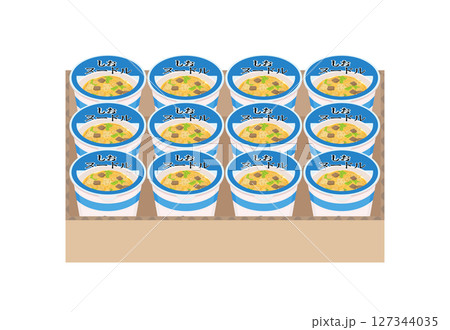 段ボール一箱のしおラーメンイラスト 127344035