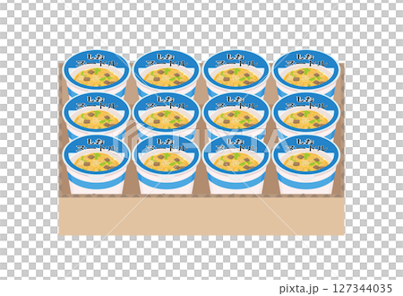 段ボール一箱のしおラーメンイラスト 127344035