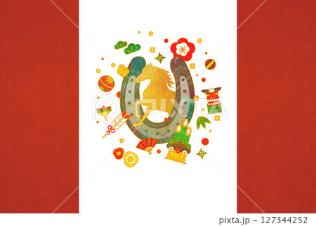 午年　包装紙　背景 127344252