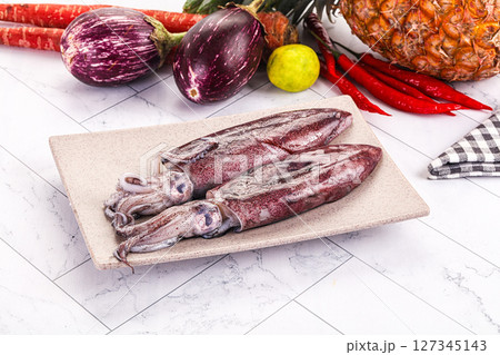 Raw fresh squid for cooking Raw fresh squid for cooking 127345143