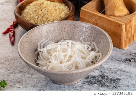Boiled asian rice pho noodles Boiled asian rice pho noodles 127345198
