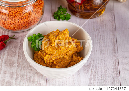 Indian cuisine - Lentil vegan dal 127345227