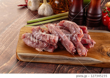 Raw chicken neck for cooking 127345235
