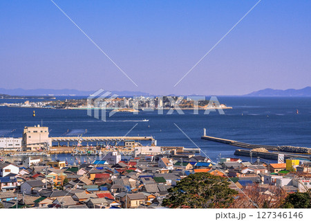 師崎港と篠島 師崎港と篠島 127346146
