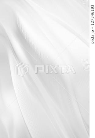 Abstract white fabric background with copy space 3D render 127346193