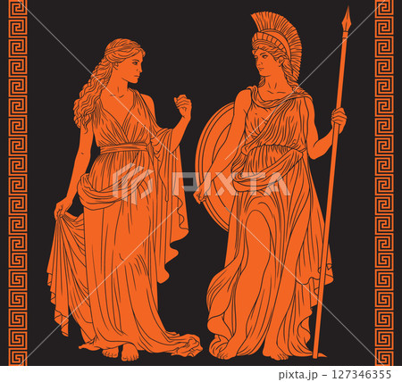 Vector Greek women. Vector Greek women. 127346355
