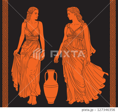 Vector Greek women. Vector Greek women. 127346356