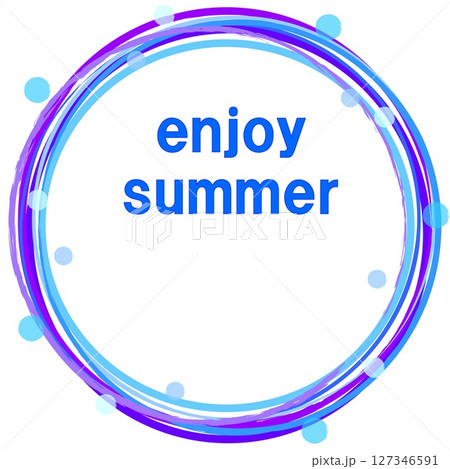 エンジョイ・サマー enjoy summer リング ドット 白背景 ブルー エンジョイ・サマー enjoy summer リング ドット 白背景 ブルー 127346591