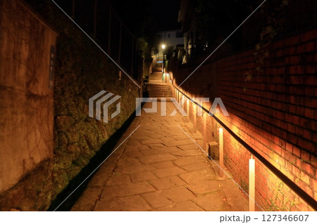 大浦天主堂横の坂道「祈念坂」と見下ろす街並み(長崎県長崎市) 大浦天主堂横の坂道「祈念坂」と見下ろす街並み(長崎県長崎市) 127346607