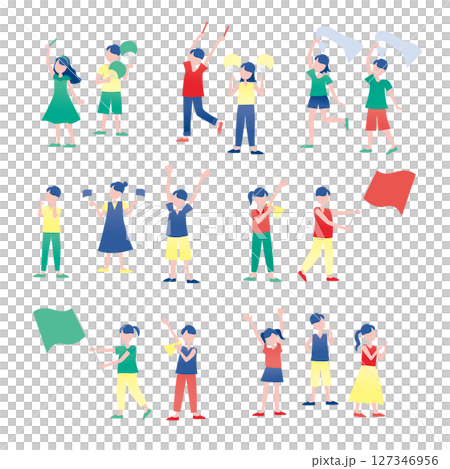 応援する人のイラストセット 127346956
