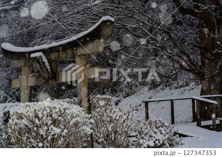京都府南丹市美山町雪積もるかやぶきの里の撮影したもの 京都府南丹市美山町雪積もるかやぶきの里の撮影したもの 127347353