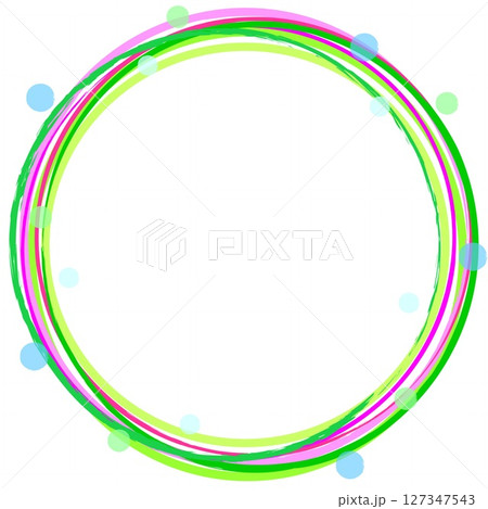 フレーム　リング　ドット　白背景　グリーン 127347543