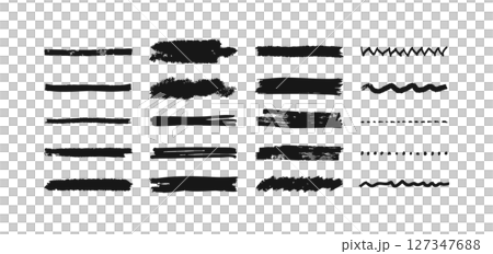 手寫線條和底線插畫集。一組簡潔又時尚的底線。 127347688