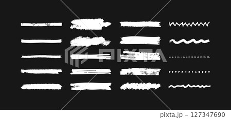 手書きのアンダーライン、マーカーラインのセット ベクター装飾素材 手書きのアンダーライン、マーカーラインのセット ベクター装飾素材 127347690