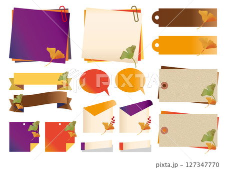 シンプルな秋のフレームセット 127347770