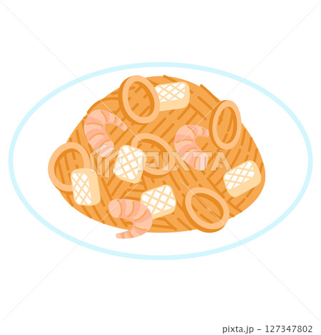 ペスカトーレスパゲッティのイラスト 127347802