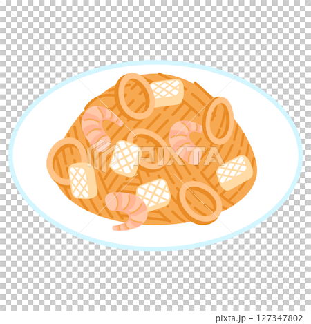 ペスカトーレスパゲッティのイラスト 127347802