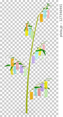 七夕の笹　短冊シンプルタイプ 127348491