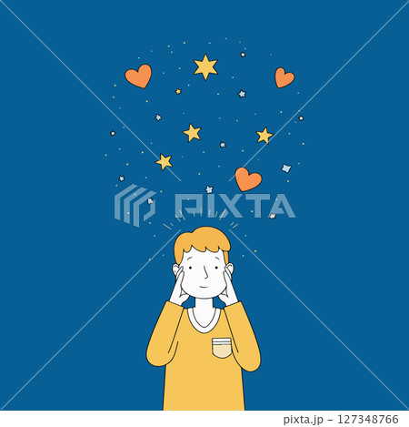 Boy with Stars and Hearts Boy with Stars and Hearts 127348766