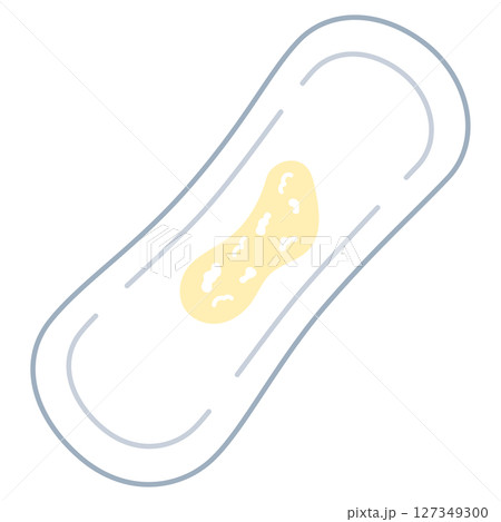 白っぽい色のおりもの　女性の健康　おりものの色の種類　ナプキン 127349300