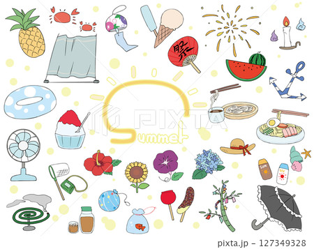 夏に使える 素材 セット 127349328