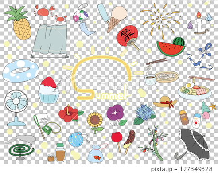 夏に使える 素材 セット 127349328