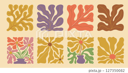 Retro floral waves in seamless design Retro floral waves in seamless design 127350082