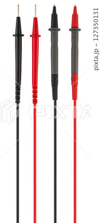 Digital multimeter probes, white background in insulation Digital multimeter probes, white background in insulation 127350131