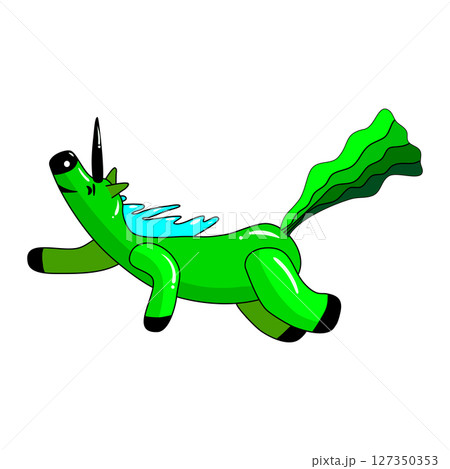 Colorful unicorn green groovy flying Colorful unicorn green groovy flying 127350353