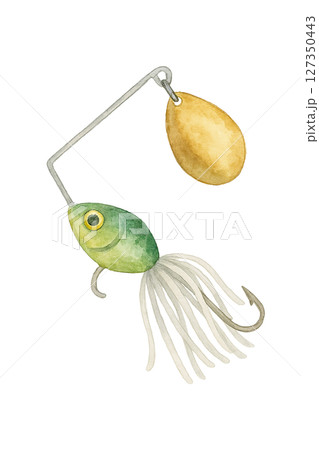 水彩で描いたスピナーベイト型フィッシングルアーのイラスト素材 水彩で描いたスピナーベイト型フィッシングルアーのイラスト素材 127350443