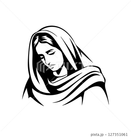 virgin Mary Christian Festival Vector Design 127351061